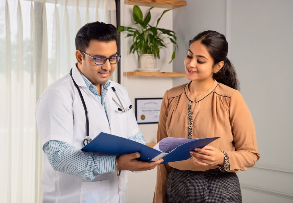 Person reviewing THINNR meal plan with physician at Anara Medspa